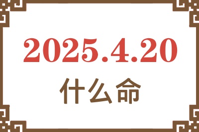 2025年4月20日出生是什么命？